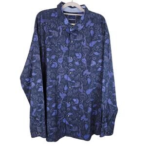 Tommy Bahama Silk Blend Hidden Button Down Men's Dress Shirt XXL
